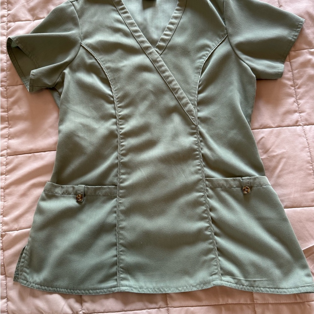 Barco Classic Cord Women’s Medical Scrub Set In Olive Green - Picture 2 of 16